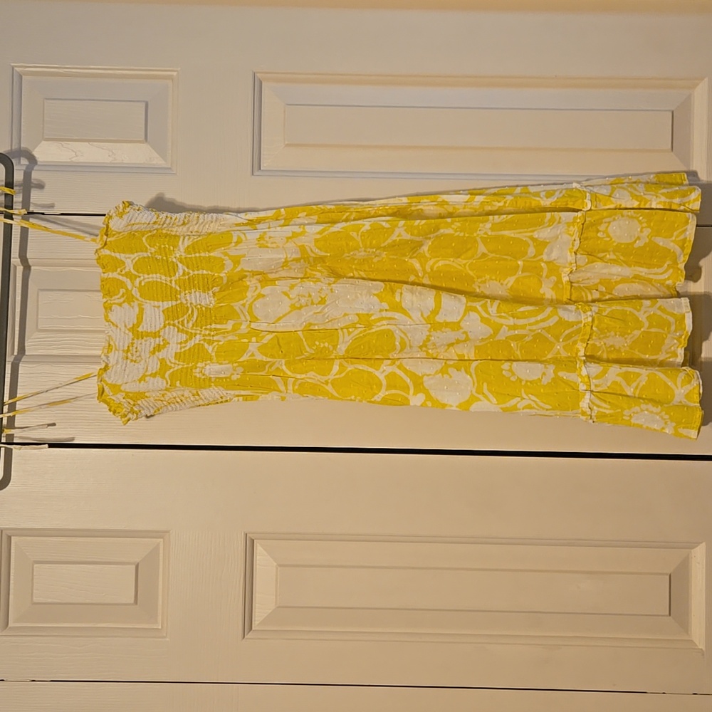 Jcrew Summer Spaghetti Strap Floral Yellow Dress As Seen On Sookie Stackhouse - Picture 4 of 10